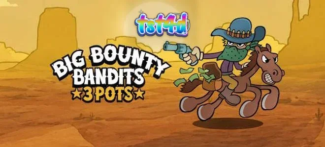 Tampilan visual permainan slot Big Bounty Bandits: 3 Pots dengan tema Wild West